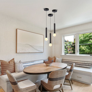 Luminaire suspendu moderne en noir mat LED pour maisons minimalistes - Product Image 6