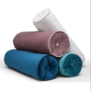 Cheersee bed room round cylindrical candy color home decor cushion pleated bolster yoga pillow case for leg