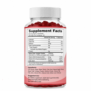 Gummies véganes biologiques au vinaigre de cidre de pomme et vitamine B pour l'immunité, la digestion, la détoxification et la purification - Non destiné aux nouveau-nés - 2 par dose (Certifié GMP) - Product Image 4