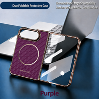 Étui magnétique antichoc de style professionnel avec protection d'écran avant pour iPhone Duo Fold 18 DUO