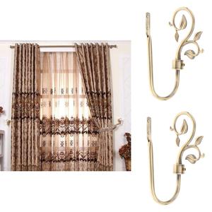 2 pezzi a forma di U in metallo bronzo foglia tenda gancio per finestra tendaggi Tieback appendiabiti decorazione per la casa tenda accessori - Product Image 4