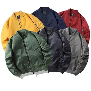 Настраиваемая однотонная стандартная куртка-Авиатор MA1, однотонная атласная куртка, куртка-бомбер на заказ, оптовая продажа оптом