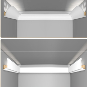 <span class=keywords><strong>Moulure</strong></span> de plafond LED moderne en PU blanc, étanche, corniche décorative, <span class=keywords><strong>panneau</strong></span> mural 2,4 m pour hôtel, villa, installation facile - Product Image 4