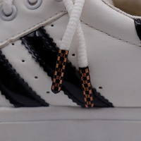 Embouts de lacets en plastique noirs et marron à motif damier, forme dôme, pour baskets et cordons de sweat-shirt
