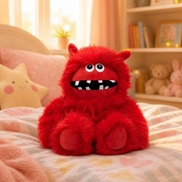 Mainan Monster Bulu Halus Lembut, Boneka Monster Lucu untuk Anak-anak, Bantal Peluk yang Nyaman, Hadiah Ulang Tahun Anak