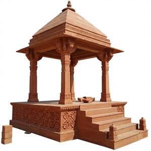 Pavillon Chatri en grès rouge architectural, sculpté à la main, pour jardin indien, idéal pour les projets de paysagisme et de patrimoine - Product Image 2