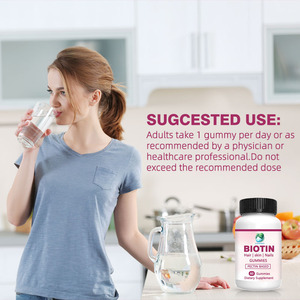 סוכריות גומי ביוטין בעוצמה גבוהה עם ויטמין <span class=keywords><strong>B12</strong></span> ופירות גוג'י ברי תומכות בעור בריא מסייעות בהפחתת קמטים תוסף תזונה יופי סוכריות גומי - Product Image 5