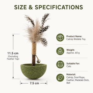 Jouet interactif pour chat avec plumes, bâtonnet naturel à gratter avec clochette, jouet d'intérieur pour chatons curieux - Product Image 4