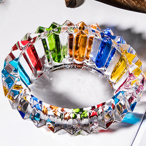 Cenicero de cristal de aspecto alto barato decoración de la sala de estar del hogar cenicero de vidrio de color personalizado Retro - Product Image 1