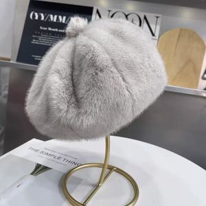 หมวกโดมทรงแปดเหลี่ยมของผู้หญิงหมวกเบเร่ต์หนาทรงแปดเหลี่ยมสำหรับฤดูใบไม้ร่วงและฤดูหนาว - Product Image 1