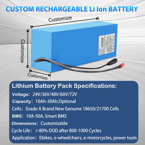 OEM熱収縮リチウム電池36V48V 52V 60V 10Ah20Ah充電式リチウムイオン21700電気自動車用バッテリーパック三輪車 - Product Image 2