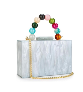 Colorful luxury brand acrylic handbag, marble evening <b>dress</b> <b>bag</b>, women's wallet, wedding <b>bag</b> - Product Image 1