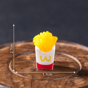 Figurines en résine miniatures de poulet frit, frites et tasses à café, accessoires de cuisine pour maison de poupée DIY, vente chaude - Product Image 6