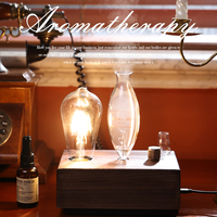 Diffuseur d'arômes sans eau en bois massif rétro, nébuliseur en verre vintage, décoration d'intérieur, huile essentielle, logo personnalisé