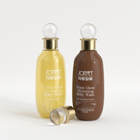 Bouteille en plastique PET de 300 ml avec bouchon à vis, emballage cosmétique de luxe, vide, pour sérum, lotion, crème pour le corps, logo personnalisé numérique/soyeux