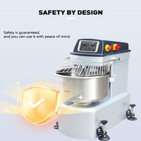Nouveau Pétrin Spirale Commercial pour Boulangerie 25kg 50kg en Acier Inoxydable Automatique 3 Vitesses Contrôle Numérique Réglable pour Pain et Pizza