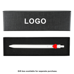 New Solid Color White Logo-press Ballpoint Plastic <b>Pen</b> with Print Brand for Events - Product Image 4