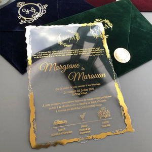 Invitations de cartes de <span class=keywords><strong>mariage</strong></span> en acrylique de Chine cartes d'invitation de <span class=keywords><strong>mariage</strong></span> en acrylique floral fantaisie <span class=keywords><strong>ensemble</strong></span> d'invitations de <span class=keywords><strong>mariage</strong></span> en acrylique givré - Product Image 4