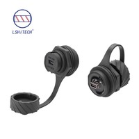 Connecteur mini USB femelle à baïonnette Lshitech IP67 étanche M20.8mm pour applications industrielles et automobiles