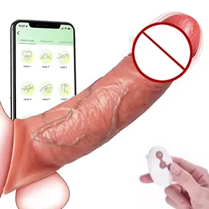 APP Control Vibrating Reusable Penis Sleeve With Penis Ring Big Penis Extender Cock Extension Dick Enlargement Sex Toys