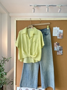 Chemise élégante à manches courtes pour femme A707 en tissu doux et lisse, effet soie, boutonnée, coupe ample, décontractée, avec lien à nouer, printemps été - Product Image 6