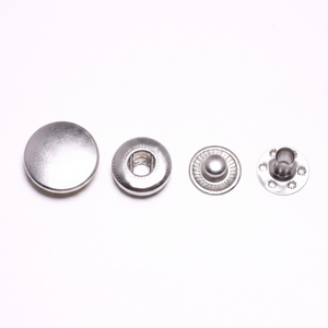 12mm Round Metal Silver Snap Button Press <b>Stud</b> Fastener Set 4 part snap fastener set Metal silver snap button - Product Image 2