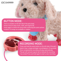 Jouet en peluche chien chiot électrique personnalisé enregistrable avec voix, simulation réaliste, en feutre, pour filles et garçons – Accessoires mignons pour animaux de compagnie