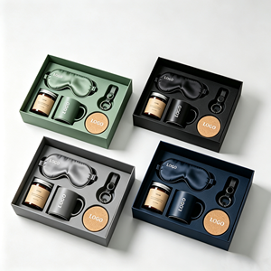 Coffret cadeau de luxe personnalisé 5 en 1 avec masque pour les yeux, bougie parfumée, tasse, porte-clés, personnalisation de la marque pour kit de bienvenue des employés - Product Image 4