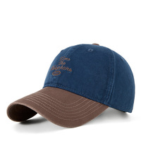2025 Danona modelo 41 Unisex Retro lavado Duckbill 6 paneles gorra de béisbol 100% malla de algodón bordado 3D nuevo bloque de Color Patchwork