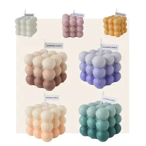 AROMA HOME Aromatherapy Round Magic Gradient Color Soy Wax Rubik's Cube Fragrance Candles Wedding Gifts for Guests