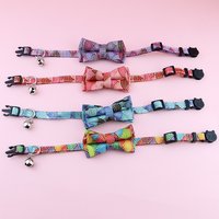 Breakaway-kattenhalsband met bel en vlinderdas Leuke bedrukte verstelbare halsband voor kittens, kleine honden, meisjeskatten