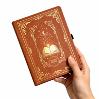 Journal A5 en PU à couverture rigide, style rétro, avec feuille d'or, carnet personnalisé, cadeau