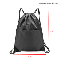 Mochila de gimnasio con logotipo personalizado de fábrica de Vietnam, bolsa de poliéster resistente al agua con bolsillo frontal y patrón de letras