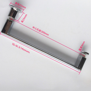 Manija Kellyto K227 de aleación de zinc con espaciado de orificios de 200 mm, cromada, para puerta de ducha - Product Image 1