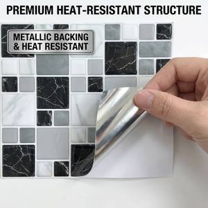 Autocollants de <span class=keywords><strong>carrelage</strong></span> à effet d'ombre d'encre, fabricant de <span class=keywords><strong>carrelage</strong></span> adhésif pour crédence de cuisine et salle de bain, 30x30cm - Product Image 2