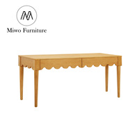 Bureau d'ordinateur moderne en bois massif frêne naturel avec tiroir, idéal pour chambre ou bureau, personnalisable