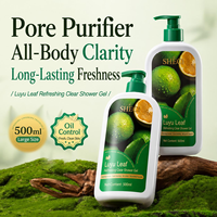 Gel Douche Purifiant et Hydratant OEM aux Feuilles de Pomelo Vert, Contrôle du Sébum, Soin Corporel, Marque Privée