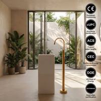 Robinet de baignoire mural moderne en laiton avec mitigeur chaud/froid, douchette à main et bec de baignoire pour usage résidentiel – Vente en gros