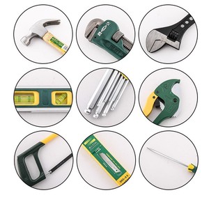 Shengda 38-Piece Water Pipe Repair Tool Set With Pipe Wrench Saw Frame Pliers Level For Home Construction - Product Image 3