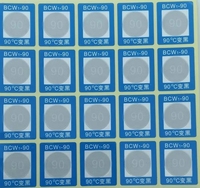 Autocollant en papier thermique à changement de couleur irréversible, résistant à l'eau et à l'huile, personnalisé 90C, pour équipement électrique