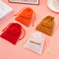 Pochette en velours avec cordon de serrage, sac de rangement pour bijoux, bracelet, pendentif, petit emballage cadeau, options multicolores, cadeau promotionnel
