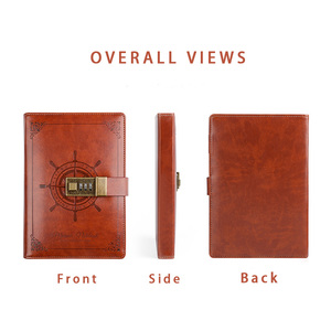 Libreta de Contraseñas B6, Diario Retro de Cuero, Cuaderno de Papelería con Cierre, Estilo Náutico, Recargable, con Hojas Sueltas - Product Image 4