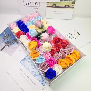 Artificial <b>Roses</b> Flowers Heads 3 Layers Soap <b>Roses</b> Premium Wedding Decora Flowers Multiple Color Soap <b>Rose</b> Flower Heads Gift Box - Product Image 3