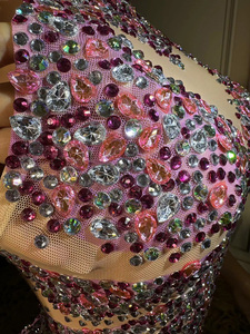 Costume da ballo personalizzato con nappine da donna e strass per danza del ventre - Product Image 3