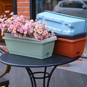 Jardinières rectangulaires en plastique sur mesure de grande taille, de haute qualité, émaillées, pour la culture de légumes et de fleurs, <span class=keywords><strong>balcon</strong></span>, jardin domestique - Product Image 2