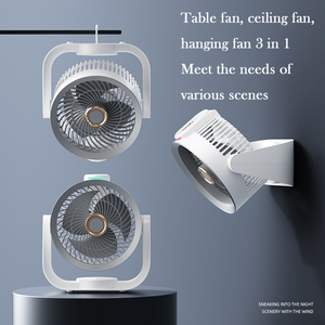 2025 Table Fan With Ambient Night <b>Light</b> Desk Fan USB Transparent Body Desktop Fan <b>Wall</b>-mounted - Product Image 4