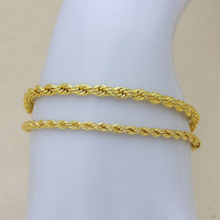 Chaîne torsadée en cuivre plaqué or 18 carats Kadi Classic polyvalente pour collier et bracelet DIY, cadeau de fête unisexe