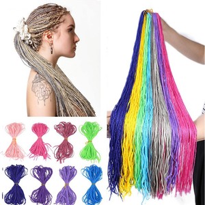 Perruques en fibre synthétique haute température de style européen américain Petites tresses Queues de cheval Tresses à trois brins <span class=keywords><strong>Dreadlocks</strong></span> - Product Image 2