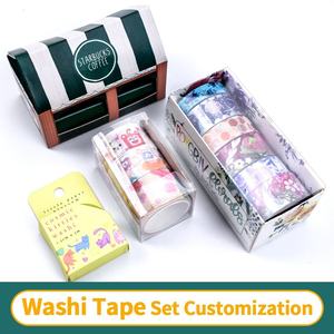 Ensemble de rubans washi kawaii personnalisés avec emballage et étiquette ronde pour journal, agenda, scrapbooking, bricolage - Product Image 4