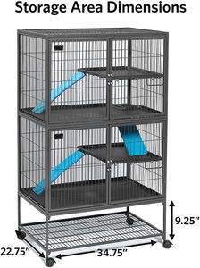 Boîtier à 4 niveaux pour chats et chatons, <span class=keywords><strong>Cage</strong></span> de furet, boîte de parc, niche, caisse, roulettes rotatives, boîte de parc Ani, niche, caisse, roulettes rotatives - Product Image 2